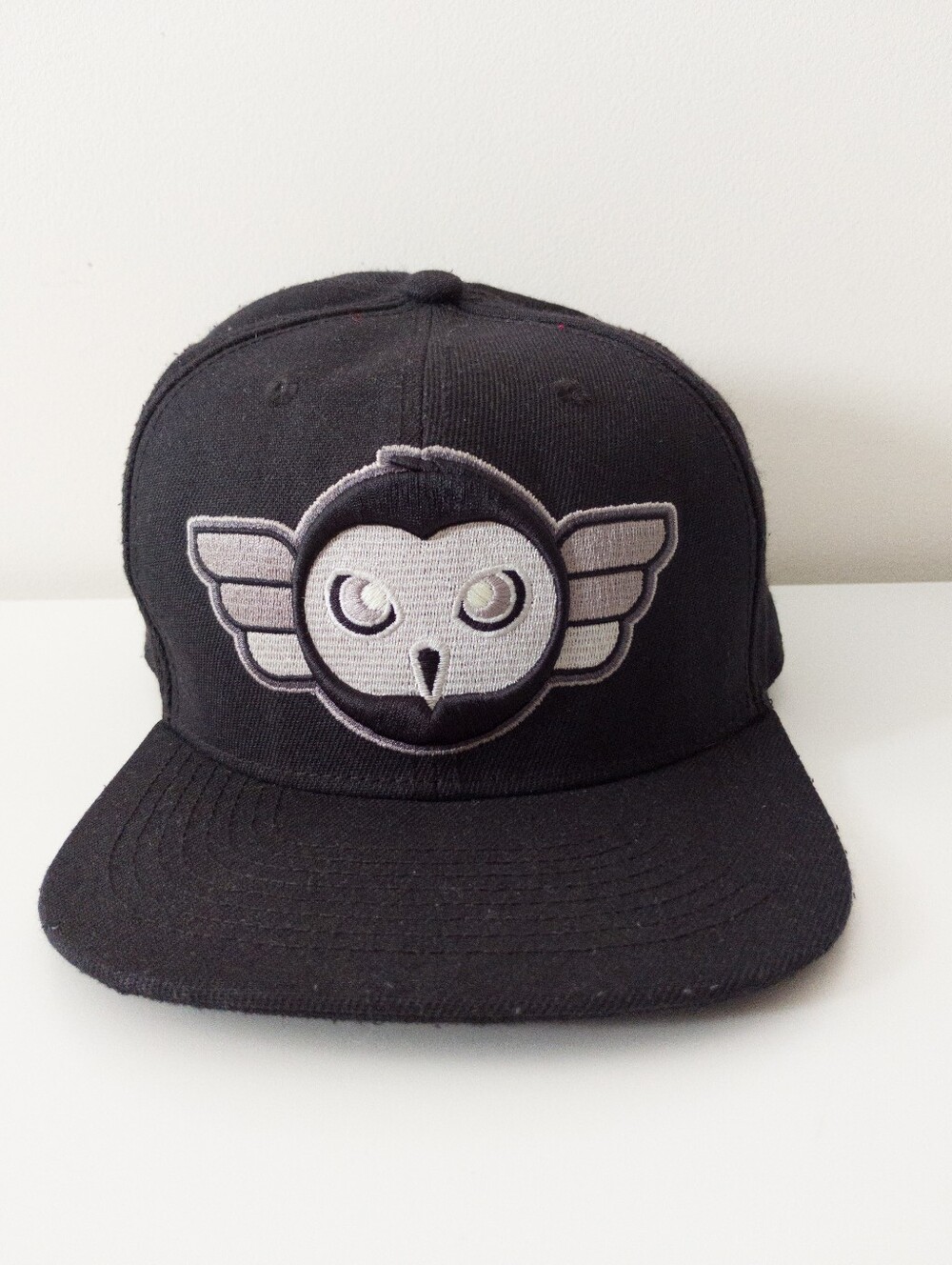 Frankie Frank "Hootie" Black Snapback Hat Embroidered Owl Flat Brim Cap